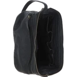Mens Leather Wash Bag Black : Duff -Luxe Style Central mens leather wash bag black duff p6180 22193 image