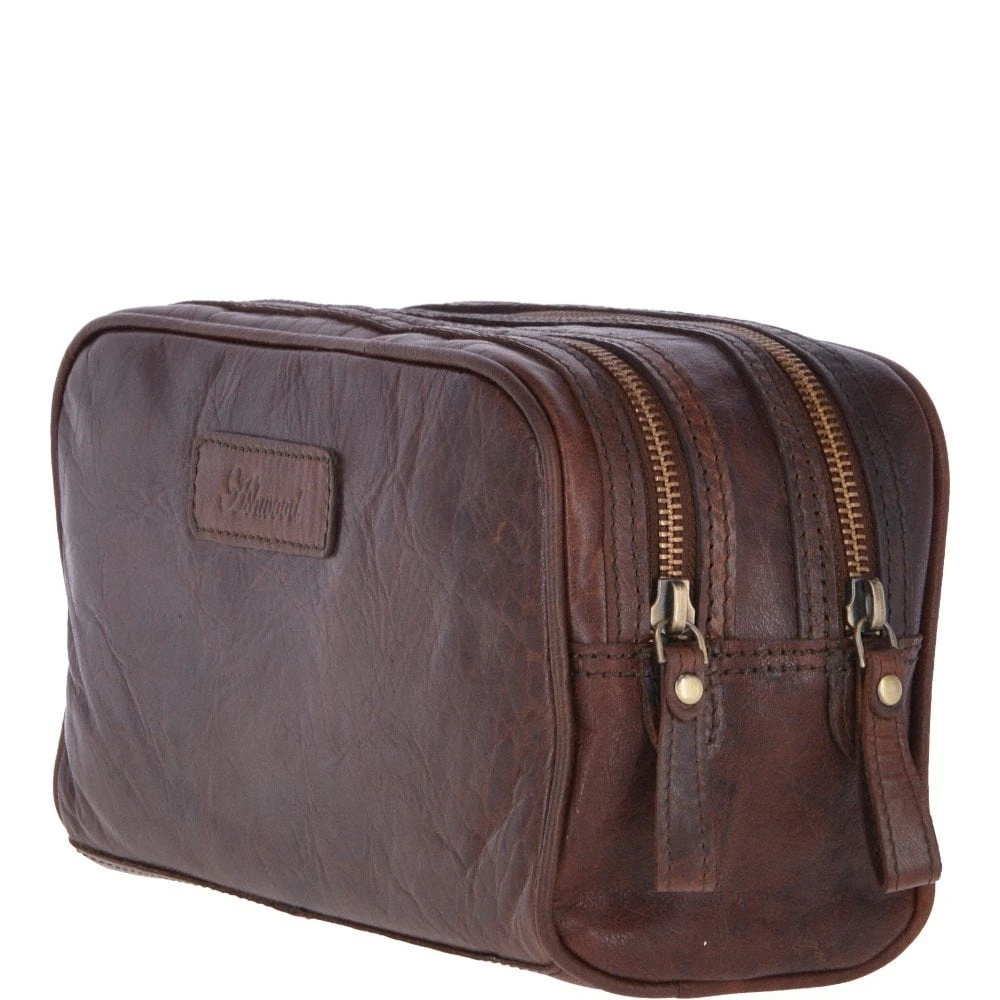 Mens Leather Washbag Brandy : G-37 4 Mens Leather Washbag Brandy : G-37 - Image 2