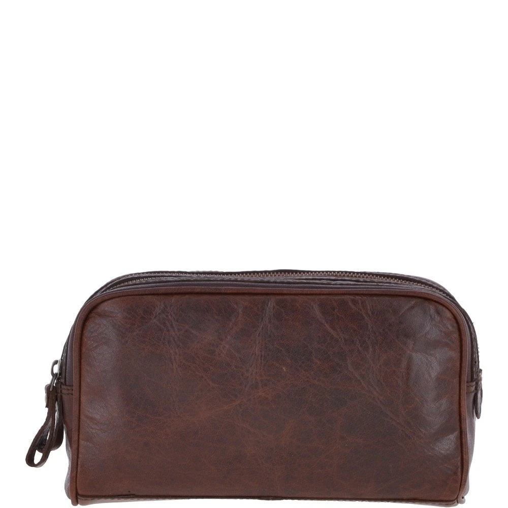 Mens Leather Washbag Brandy : G-37 5 Mens Leather Washbag Brandy : G-37 - Image 3