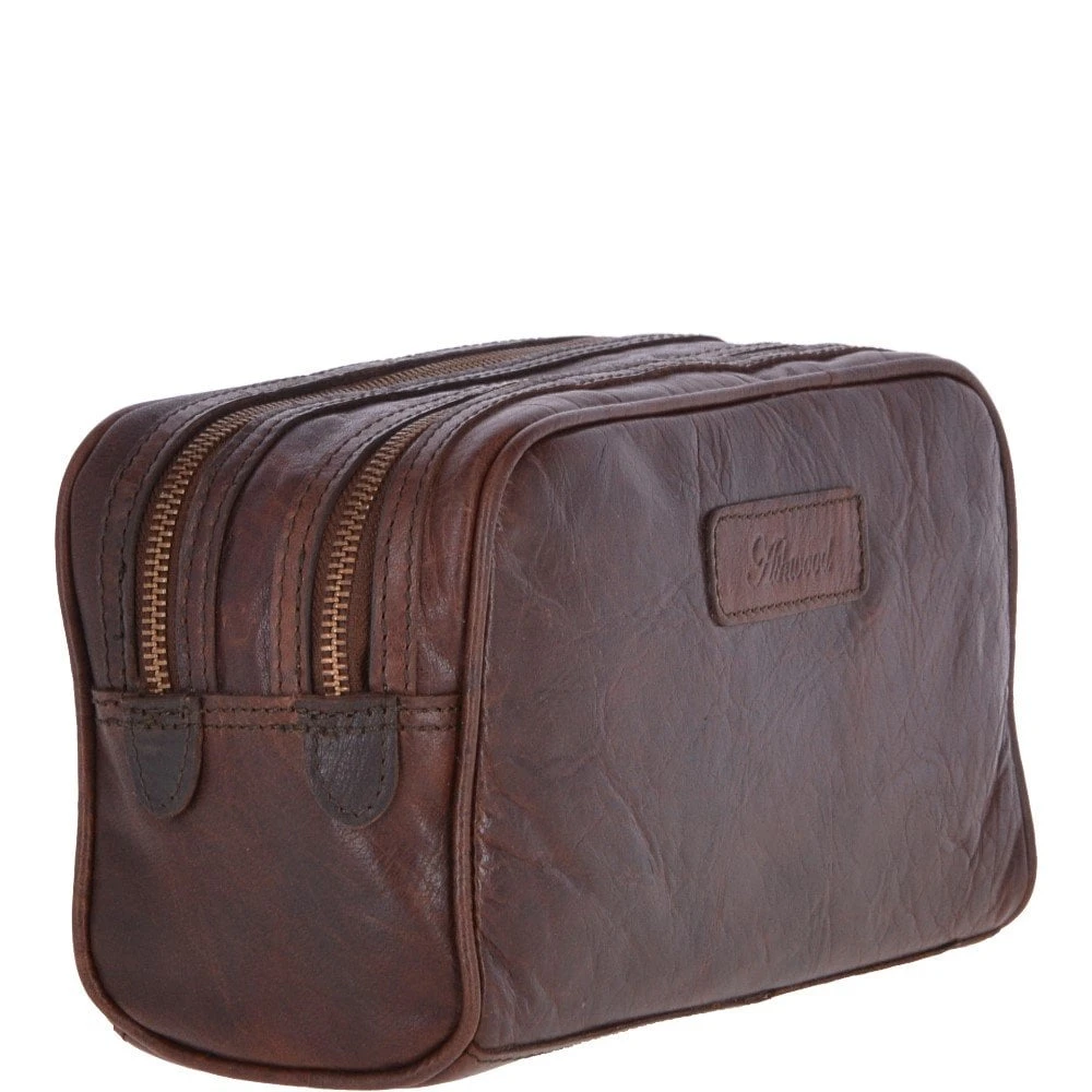 Mens Leather Washbag Brandy : G-37 6 Mens Leather Washbag Brandy : G-37 - Image 4