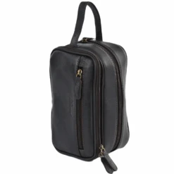 Mens Leather Washbag Brown/tum : 2080