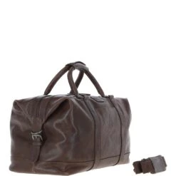 Men's Luxury Leather Weekend Holdall Brown: Austin -Luxe Style Central mens luxury leather weekend holdall brown austin p6961 25799 image