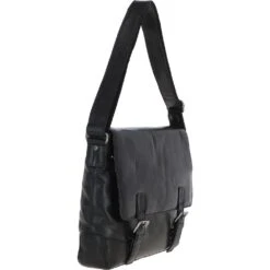 Mens Medium Leather Messsenger Bag Black : Oscar -Luxe Style Central mens medium leather messsenger bag black oscar p669 20029 image
