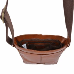 Mens Small Leather Flight Side Bag Chestnut/vt : Murphy -Luxe Style Central mens small leather flight side bag chestnut vt murphy p668 2710 image