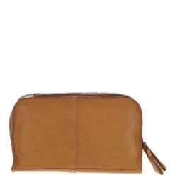 Mens Waxy Leather Washbag Cognac: W-77 -Luxe Style Central mens waxy leather washbag cognac w 77 p5513 19917 image