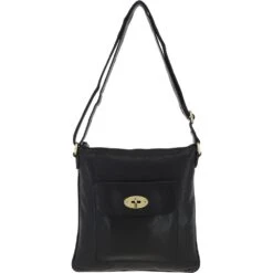 Michigan Leather Large Body Bag Black: M-60
