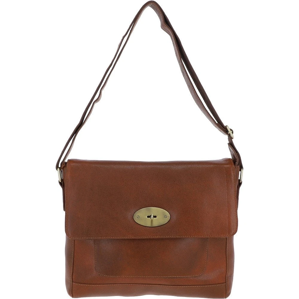 Michigan Leather Messenger Bag Cognac: M-57 3 Michigan Leather Messenger Bag Cognac: M-57