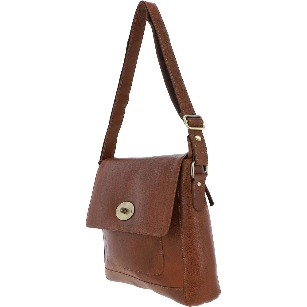 Michigan Leather Messenger Bag Cognac: M-57 4 Michigan Leather Messenger Bag Cognac: M-57 - Image 2