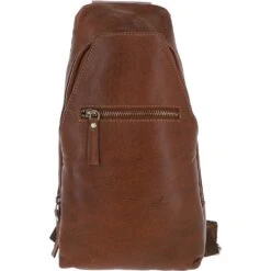 Michigan Leather Three Pocket Sling Bag Cognac: M-53