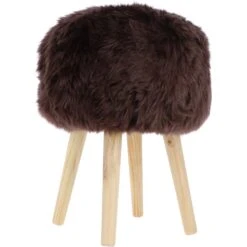 New Zealand Sheepskin Stool Chocolate: NZ Stool -Luxe Style Central new zealand sheepskin stool chocolate nz stool p4114 17657 image