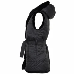 Reversible Mink Hooded Gilet Black : Topaz -Luxe Style Central reversible mink hooded gilet black topaz p1419 6999 image