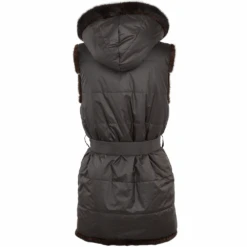 Reversible Mink Hooded Gilet Brown : Topaz -Luxe Style Central reversible mink hooded gilet brown topaz p1420 7009 image