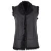 Reversible Toscana Suede Leather Gilet Black/ Black : Sarnai -Luxe Style Central reversible toscana suede leather gilet black black sarnai p2584 11974 image