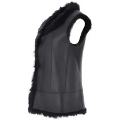 Reversible Toscana Suede Leather Gilet Black/ Black : Sarnai -Luxe Style Central reversible toscana suede leather gilet black black sarnai p2584 11975 image