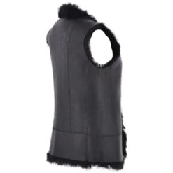 Reversible Toscana Suede Leather Gilet Black/ Black : Sarnai -Luxe Style Central reversible toscana suede leather gilet black black sarnai p2584 11977 image