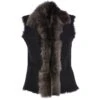 Reversible Toscana Suede Leather Gilet Black : Kashmina