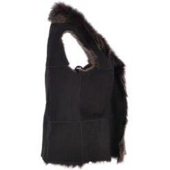 Reversible Toscana Suede Leather Gilet Black : Kashmina -Luxe Style Central reversible toscana suede leather gilet black kashmina p3075 13403 image