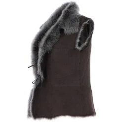 Reversible Toscana Suede Leather Gilet Brown : Kashmina -Luxe Style Central reversible toscana suede leather gilet brown kashmina p8022 28581 image