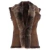 Reversible Toscana Suede Leather Gilet Vin Whisky : Kashmina