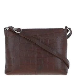 Rosea Flap Over Croc Print Real Leather Shoulder Bag Brandy/croc: MC6 -Luxe Style Central rosea flap over croc print real leather shoulder bag brandy croc mc6 p6850 25315 image