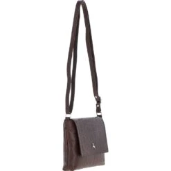 Rosea Flap Over Croc Print Real Leather Shoulder Bag Brandy/croc: MC6 -Luxe Style Central rosea flap over croc print real leather shoulder bag brandy croc mc6 p6850 25318 image
