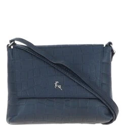 Rosea Flap Over Croc Print Real Leather Shoulder Bag Navy/croc: MC6 -Luxe Style Central rosea flap over croc print real leather shoulder bag navy croc mc6 p6852 25329 image