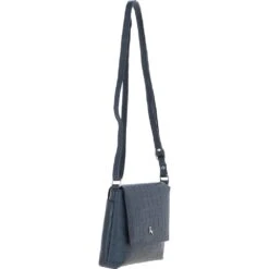 Rosea Flap Over Croc Print Real Leather Shoulder Bag Navy/croc: MC6 -Luxe Style Central rosea flap over croc print real leather shoulder bag navy croc mc6 p6852 25334 image