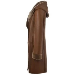 Sheepskin Coat Brown : Helen -Luxe Style Central sheepskin coat brown helen p97 367 image