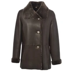 Sheepskin Coat Dark-Brown : Anthea