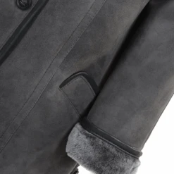 Sheepskin Coat Gray: Florence -Luxe Style Central sheepskin coat gray florence p1735 7769 image