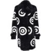 Sheepskin Coat With Roundel Detail Black/ White: Leilani -Luxe Style Central sheepskin coat with roundel detail black white leilani p2613 11958 image