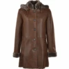 Sheepskin Duffle Coat Tobacco : Lynette -Luxe Style Central sheepskin duffle coat tobacco lynette p880 3757 image