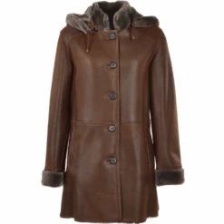 Sheepskin Duffle Coat Tobacco : Lynette