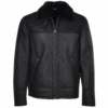 Sheepskin Flying Jacket Black : Hunter -Luxe Style Central sheepskin flying jacket black hunter p1354 6551 image