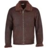 Sheepskin Leather Flying Jacket Brown : Bruce -Luxe Style Central sheepskin leather flying jacket brown bruce p3080 13532 image