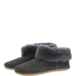 Sheepskin Slippers Grey : Ladies Booties