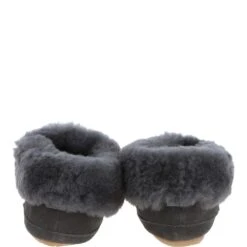 Sheepskin Slippers Grey : Ladies Booties -Luxe Style Central sheepskin slippers grey ladies booties p216 17335 image