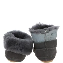 Sheepskin Slippers Grey : Ladies Booties -Luxe Style Central sheepskin slippers grey ladies booties p216 17337 image