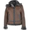 Short Hooded Sheepskin Flying Jacket Tobacco : Aster -Luxe Style Central short hooded sheepskin flying jacket tobacco aster p3041 13408 image