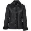 Short Shearling Jacket Black : Elissa -Luxe Style Central short shearling jacket black elissa p876 3782 image