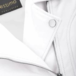 Short Vegetable Tanned Leather Biker Jacket White : Jenner -Luxe Style Central short vegetable tanned leather biker jacket white jenner p2293 10495 image