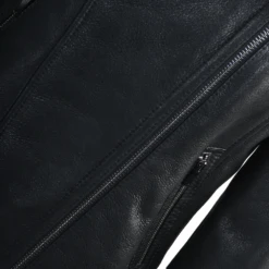 Side Zip Biker Sheepskin Pilot Jacket Black : Micaela -Luxe Style Central side zip biker sheepskin pilot jacket black micaela p1297 5706 image