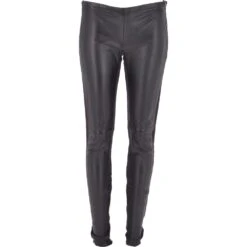 Skinny Fit Leather And Lycra Leggings Black : Lilly