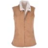 Slimline Reversible Suede Sheepskin Body Warmer Biscuit Tan : Phillipa