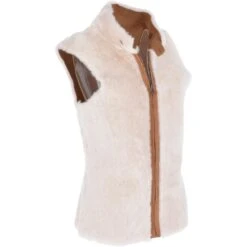Slimline Reversible Suede Sheepskin Body Warmer Biscuit Tan : Phillipa -Luxe Style Central slimline reversible suede sheepskin body warmer biscuit tan phillipa p3003 13304 image