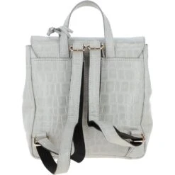 Small Crocodile Print Leather Backpack Grey: 61915 -Luxe Style Central small crocodile print leather backpack grey 61915 p4083 17536 image