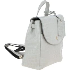 Small Crocodile Print Leather Backpack Grey: 61915 -Luxe Style Central small crocodile print leather backpack grey 61915 p4083 17537 image