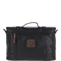 Small Leather Work Briefcase Black/mud : 4553 -Luxe Style Central small leather work briefcase black mud 4553 p631 20263 image