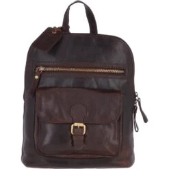 Small Vintage Leather Backpack Brandy – G25