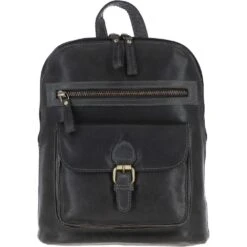 Small Vintage Leather Backpack Grey: G25